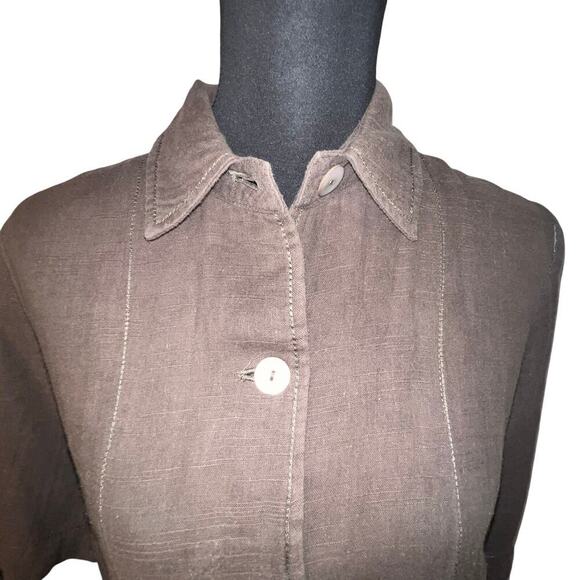 Nurture, Women’s size Medium Tan Cotton Silk lined Y2K pocketed camp dress - Picture 8 of 13